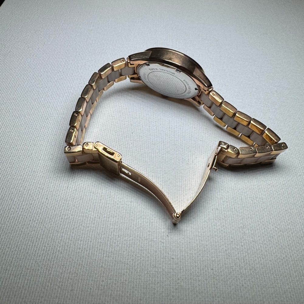 Michael Kors Pink and Gold Women's Watch - Picture 7 of 9